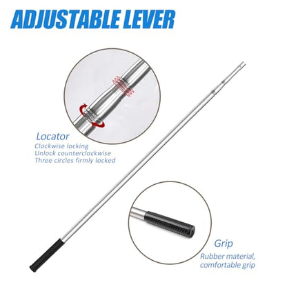 Fishing Landing Net with Aluminum Telescoping Pole 75" Long Handle,Rubber Coated Nylon Mesh,for Steelhead,Salmon,Fly,Kayak,Catfish,Bass,Trout,Shrimp,Crab,for Easy Catch & Release,Extend to 75 Inch