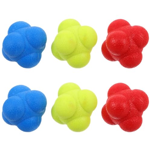 6 Pack Hexagon Reflex Training Balls for Fitness and Reflex Training