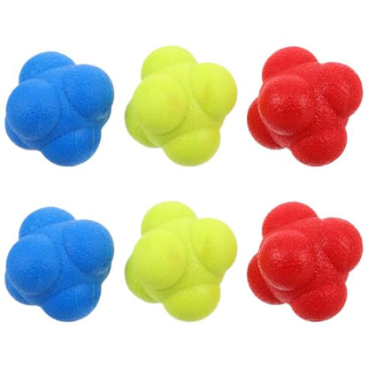 6 Pack Hexagon Reflex Training Balls for Fitness and Reflex Training