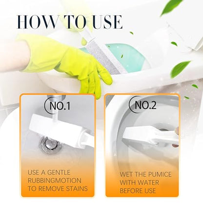 Kadden 2 Pack Toilet Cleaner Hard Water Build up Remover with Ergonomic Handle, Pumice Stone Cleanning Tool Stain Hard Water Ring Cleaner for Toilet, Pool, Bathroom, Sink - style: White Long Handle