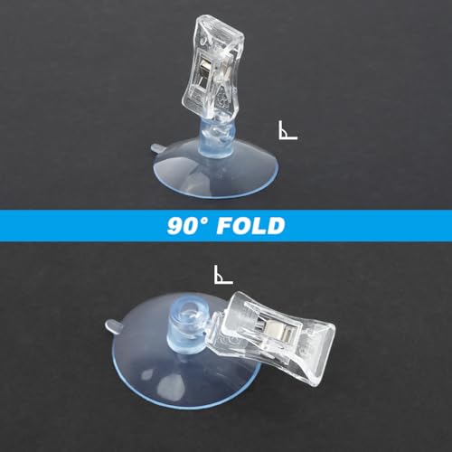 Saycker 8 Pcs Suction Cup Clips, Clear Wall Suction Cup Clip for Windows, Plastic Window Glass Suction Cup Holder with Clip, Clamps Holder Business Cards Clamp for Bathroom Kitchen Window