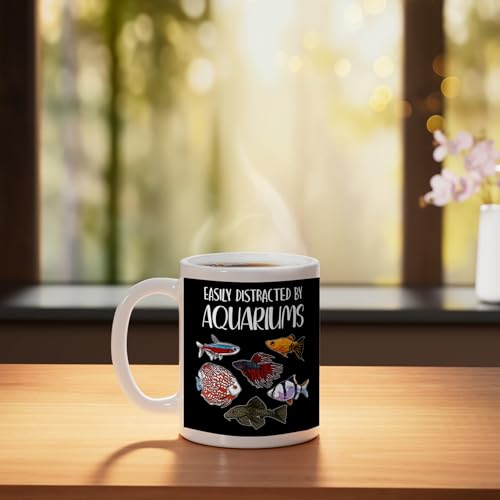 Aquarist Fish Tank & Fish Keeping Gift - Aquarium Lover Ceramic Mug, White - color: White