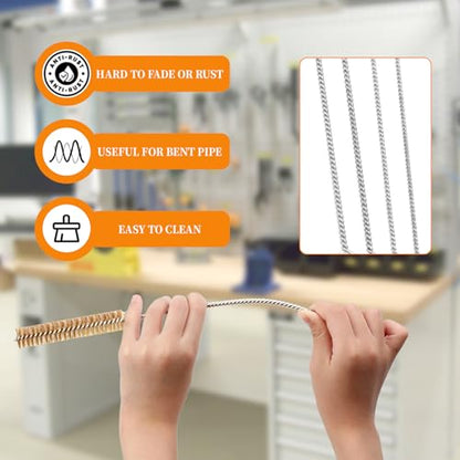 Brass Wire Brush Set 9pcs Tube Cleaning Brush 12" Round Wire Brushes Kit Bore Brush Metal Bristle Cleaning for Pipe, Tube, Auto Parts, Engine(6mm/8mm/10mm/12mm/14mm/15mm/18mm/20mm/25mm) - size: 9