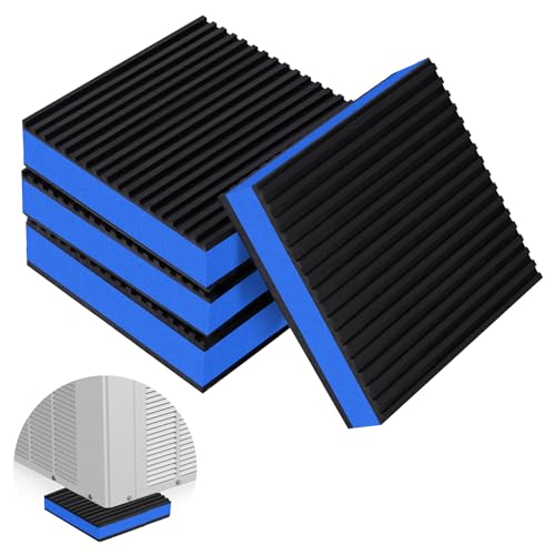 4 Pack Anti Vibration Pads for Washing Machine 4"x4", 7/8"T EVA Mechanical Damping Vibrating Sound Isolation Pad Rubber Isolator Mat for Compressor, Air Conditioner, Washer, Dryer, Treadmill
