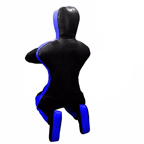 Bestzo MMA Jiu Jitsu Judo Grappling Dummy Canvas Black/Blue Sitting Position -Unfilled - size: 59 inches (5 ft)