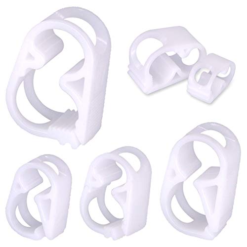 Glarks 40-Pieces 4 Szie Shut Off Plastic Tubing Hose Clamps Single Position and Adjustable Open to Complete Closure Clamps for Tubing 1/8'' - 1/2''