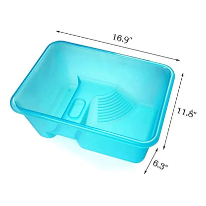 Turtle Tank Aquarium, Turtle Habitat Reptile Plastic Terrarium Safe Durable, Tortoise Tank with Lid Prevent Climbing Escaping (Medium) - size: Medium - 16.9x11.8x6.3 Inch