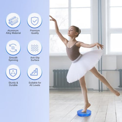 Metal Ballet Turning Disc Board,Improving Pirouette skills & Balance, Professional Sturdy Training Equipment for Dancing,Gymnasts & Figure Skating, Portable Non Slip Spin Disc Board for Kids & Adults,Gift Idea