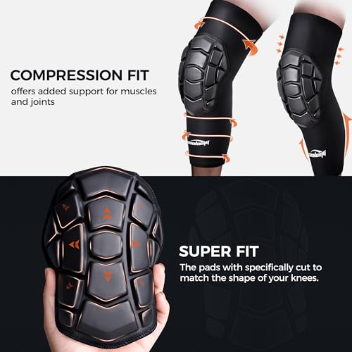 COOLOMG Football Knee Pads Wrestling Basketball Volleyball Youth Kids Adult | Protective Knee Compression Sleeves - color: Solid Black, size: Medium