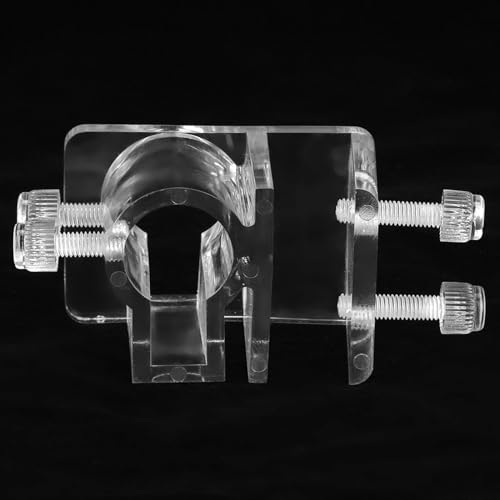 SUNGOOYUE Aquarium Hose Holder Acrylic Soft Tube Fixture 2PCS for 12-16mm Pipe, Hot Bent Transparent Tube Clamp, Keyhole Fit and Screw Mount for Fish Tank Wall 5-15mm