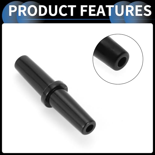 Plastic Hose Barb Fittings, 3/16" Stright Barb Connector Plastic Black, 10 Pcs - style: Straight
