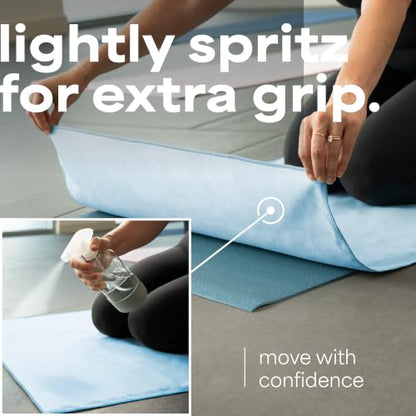 S&T INC. Aura Microfiber Yoga Mat Towel, 26.5" x 72", Blue - color: Blue