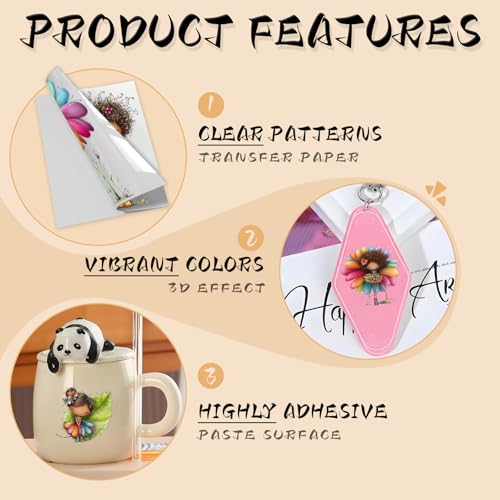 UV DTF Cup Wrap Rub on Transfer Stickers, 105 Sheets Whimsical Flower Fairy Girl for Cup, Glass, and Furniture, Clear Adhesive Sheets for Home Decor