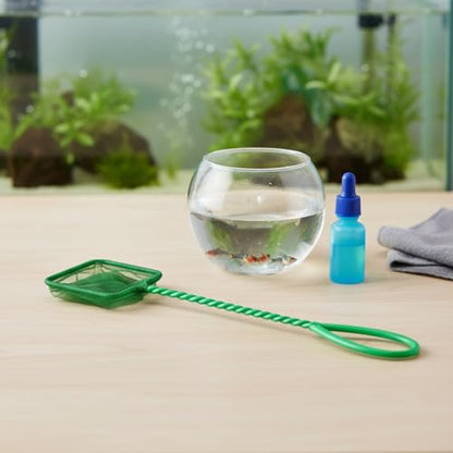 Green Square Mesh Aquarium Net for Fish Transfer and Tank Cleaning - size: 12.2 x 2.95 x 2.76"