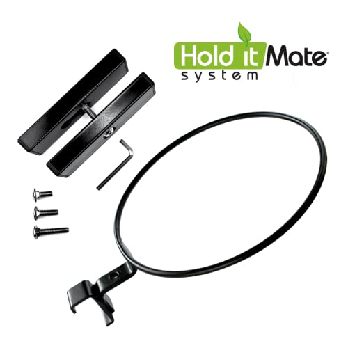 Deck Railing Plant Container Holder/Bracket Kit for Round Pot Planters (10") Connects Harmlessly to Vertical Spindled Railings - Adjustable Height - Heavy Duty Plant Hanger - size: 10"