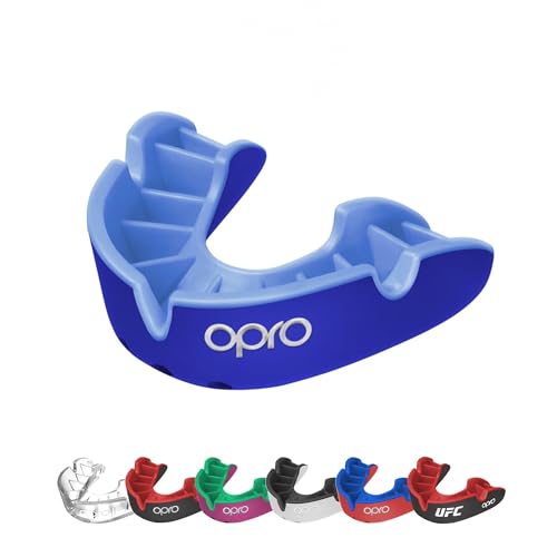 OPRO Silver Level Moldable Mouth Guard, Essential Fit, Dark Blue/Blue - color: Dark Blue/Blue, size: Youth (Under 10)