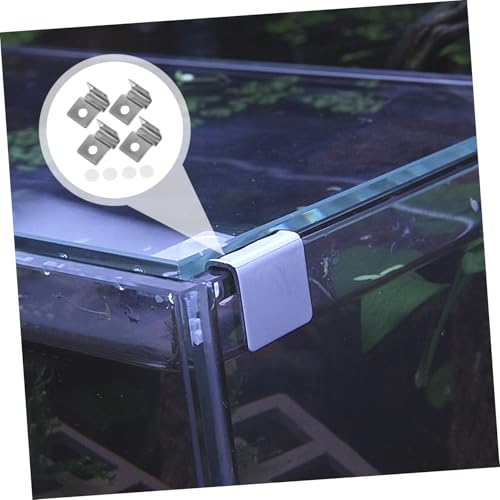 Levemolo 4pcs Fish Tank Glass Cover Brackets Clips for Aquarium Lids Easy Installation Support for All Fish Tanks - size: 2.1x1.5cm
