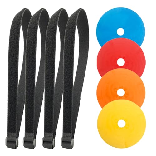 Soccer Targets for Goal, Training Equipment for Football Hockey Lacrosse - Goal Target Discs & Adjustable Straps, Football Shooting Aiming Agility Practice Game - size: #1 (4 pack x 5.9")