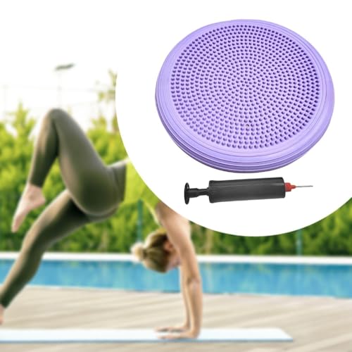 Balance Mat Yoga Mat Wobble Cushion Wiggle Seat Balance Disc Flat Pad Stability for Gymnastics Gym Fitness Yoga Kids 13.39 Inch - color: Purple