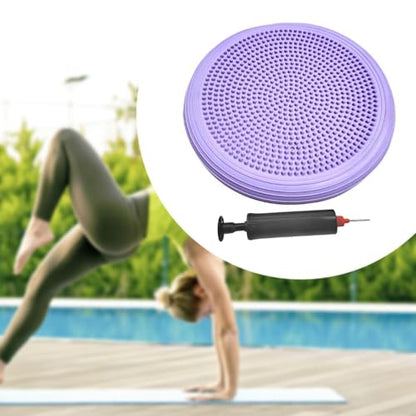 Balance Mat Yoga Mat Wobble Cushion Wiggle Seat Balance Disc Flat Pad Stability for Gymnastics Gym Fitness Yoga Kids 13.39 Inch - color: Purple