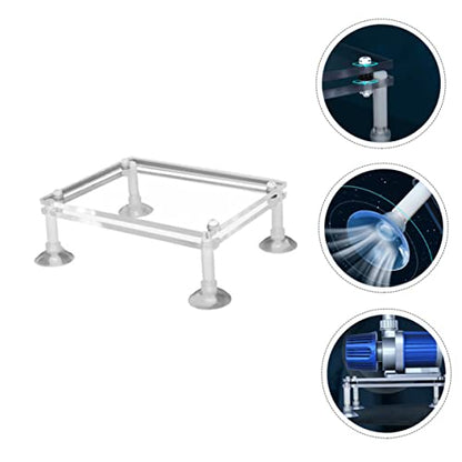 Happyyami Submersible Pump Shockproof Rack Medium Acrylic Water Pump Bracket Double Design for Fish Tank and Aquarium Use - size: 12X10X3.5CM