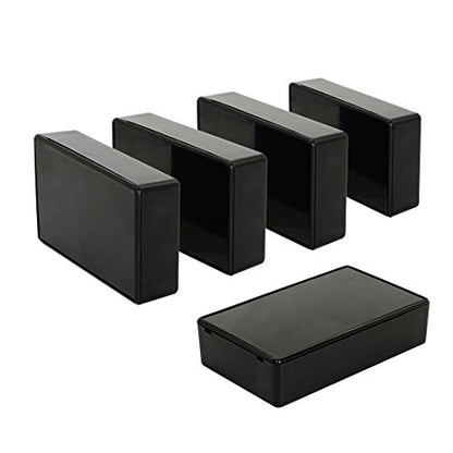 5Pcs ABS Plastic Electrical Project Case Power Junction Box, Project Box Black 3.9 x 2.4 x 1.0 inch (100 x 60 x 25 mm) - size: 3.9" x 2.4" x 1.0"(5pc)