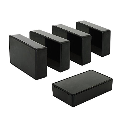 5Pcs ABS Plastic Electrical Project Case Power Junction Box, Project Box Black 3.9 x 2.4 x 1.0 inch (100 x 60 x 25 mm) - size: 3.9" x 2.4" x 1.0"(5pc)