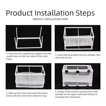 1 Transparent Floating Aquarium Breeding Box Adjustable Isolation Net Easy Setup Nursery Enclosure for Fry Fish Fishtanks Nursery Box