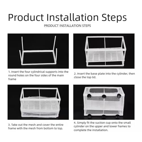 Suspended Aquariums Breeding Box Clear Isolation Net for Fishtanks with Easy Installation Nursery Divider