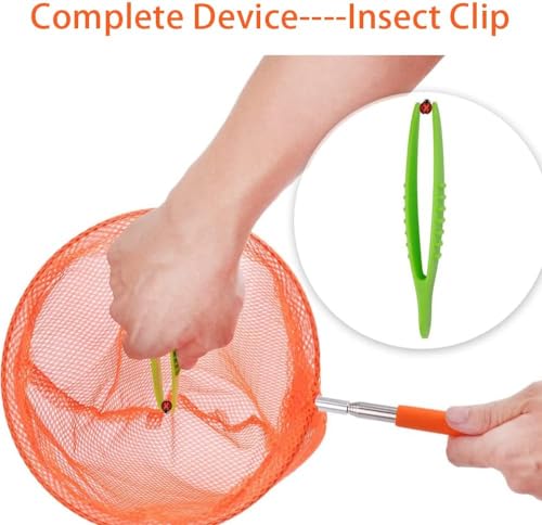 Telescopic Butterfly Nets for Kids Butterfly Catchers for Kids Insect Catching Nets, Great for Catching Insects Bugs Fishing, 3 Packs Catching Nets, Pop up Mesh Cage, Tweezers, Extendable 34 inches