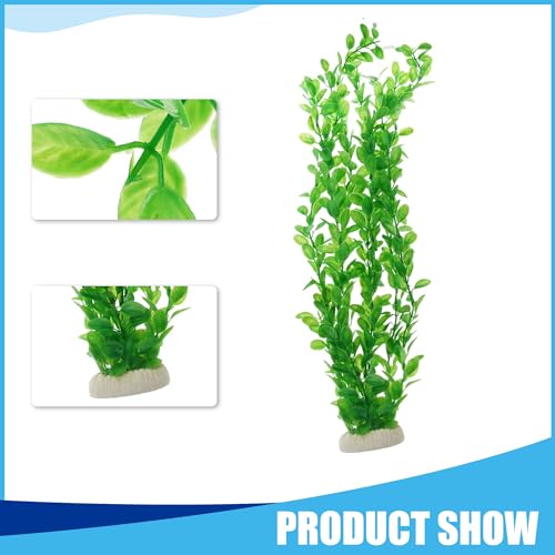 Aquarium Decoration,Plastic Plant Decoration for Aquarium Fish Tank 20Inch (Green)