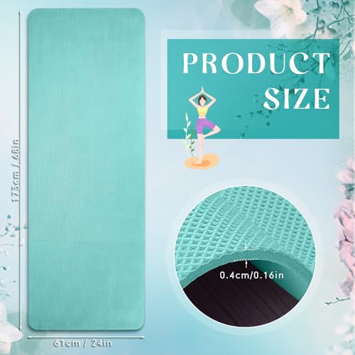 Timgle 12 Pack Yoga Mat Bulk, 4mm Thick Extra Long Sports Mat Anti Slip Tear Resistant Yoga Exercise Set for Fitness Stretching Home Workout Gym and Studio - color: Teal