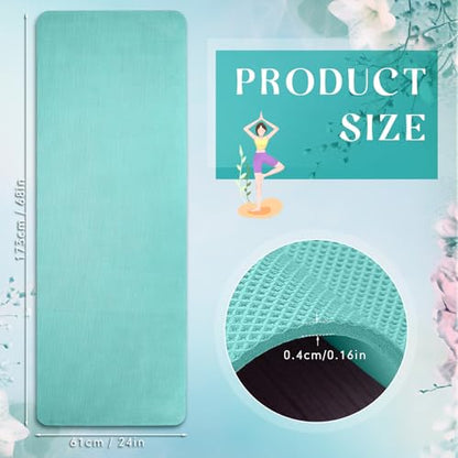 Timgle 12 Pack Yoga Mat Bulk, 4mm Thick Extra Long Sports Mat Anti Slip Tear Resistant Yoga Exercise Set for Fitness Stretching Home Workout Gym and Studio - color: Teal