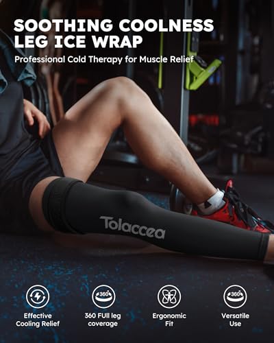 Full Leg Ice Pack Wrap, 360° Entire Leg Gel Cold Therapy Sleeve with Strap | 360° Entire Leg Coverage, Expert-Grade Gel, Stay Flexible Frozen, Leak-Proof, Hot & Cold Therapy, Leg Muscle Recovery - size: universal