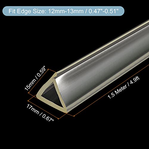 uxcell U Channel Edge Trim, 4.9ft Length Soft Rubber Guard Seal Strip Edge Protector Fit for 12-13mm Edge, (19/32" W x 43/64" H) Clear - size: 19/32"x 43/64"x 4.9ft