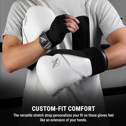Hayabusa E1 Boxing Gloves for Men and Women - color: White/Silver, size: 14oz