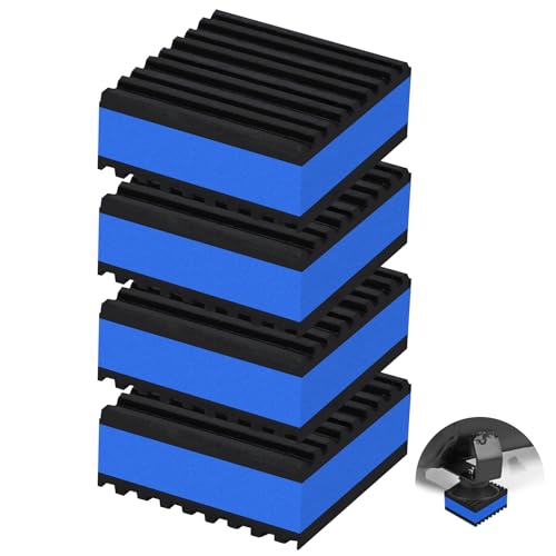 4 Pack Anti Vibration Pads for Washing Machine 2"x2"x7/8", Sound Isolation Vibrating Pad Ribbed Rubber Damping Mat EVA Center for Air Compressors, Conditioner, Treadmill, HVAC Washer Dryer
