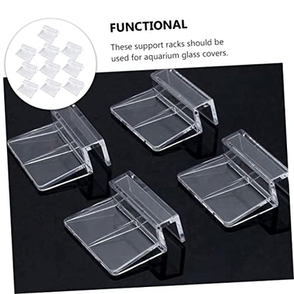 COLLBATH 15pcs Acrylic Fish Tank Stand Cover Brackets Aquarium Rack for Glass Tank Lid - size: 5.5X4X1.8CM