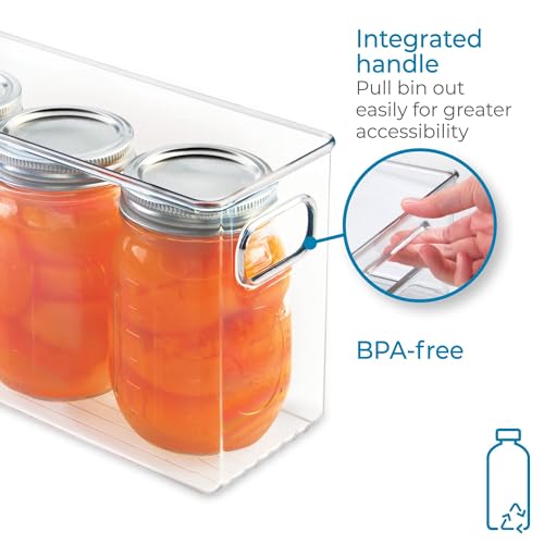 iDesign Slim Clear Plastic Storage Bin, Tall Narrow Organizer for Kitchen, Fridge, Freezer, or Pantry - style: Pack of 1