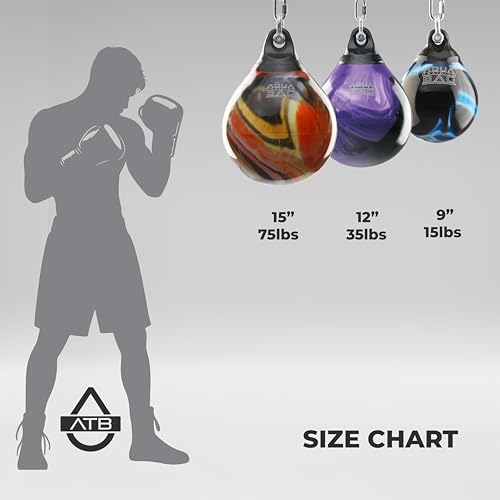 Aqua Training Bag 9" 15 Pound Head Hunter Slip Ball Hybrid Punching Bag - color: Haymaker Black