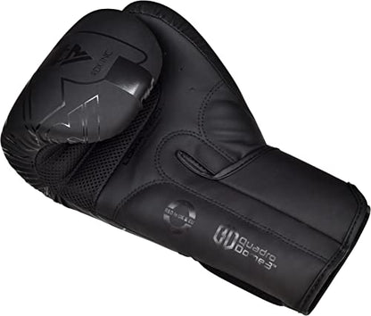 RDX Boxing Gloves, Pro Training Sparring, Maya Hide Leather, Muay Thai MMA Kickboxing, Men Women Adult, Heavy Punching Bag Focus Mitts Pads Workout, Ventilated Palm, Multi Layered, 8 10 12 14 16 18 Oz - color: BLACK, size: 10 OZ
