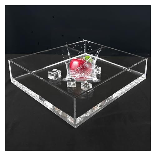 Acrylic Water Tank Deep and Shallow Sink Five-Sided Tray, 2 in Thickness Fish Tank Shooting Transparent Water Tank Pool, Food and Cosmetics Storage Box(120x120x6cm/47.2x47.2x2.3in) - size: 120x120x6cm/47.2x47.2x2.3in