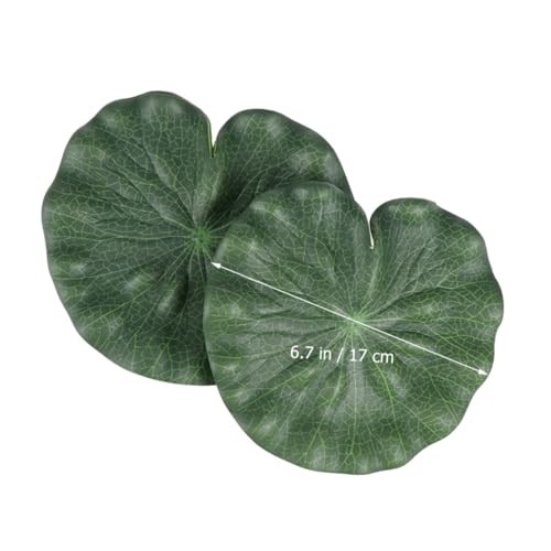 COHEALI 10pcs Artificial Floating Lotus Leaves Simulation Lotus-Leaf Ornament 17cm Fishpond Decor for Garden Pond Aquarium Water Surface Display