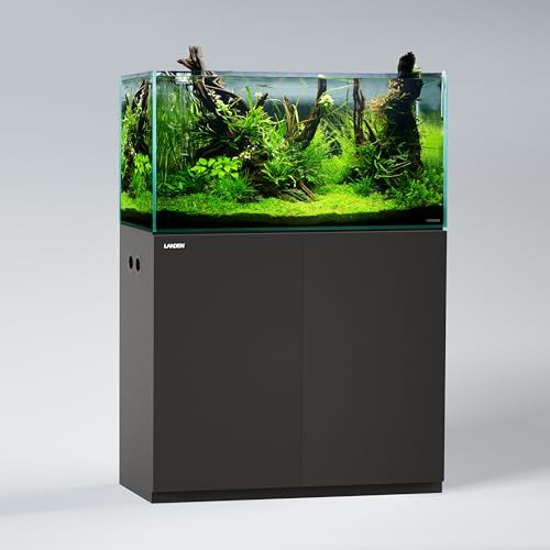 Wooden Storage Cabinet with Modern Accent Design, Multi-Purpose Furniture for Living Room and Home Décor, Works as Aquarium Stand for up to 44 Gal Tanks, Matte Black, W35.5xD17.7xH31.5 in - color: Black, size: W35.5xD17.7xH31.5in(90x45x80cm)