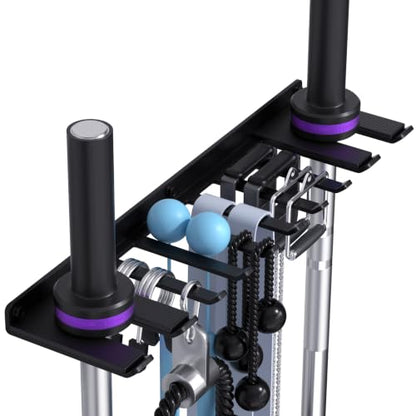 Home Gym Accessories Storage Rack Wall Mount with Heavy Duty Hooks | Home Gym Equipment Storage Rack for Resistance Bands,Cable Attachments,Lifting Belts,Jump Ropes,Chains - size: Large 1 Pack