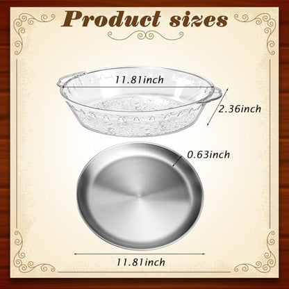 1 Set 11.8" Chilled Serving Tray for Parties with Compartments Ice Chilled Party Platter Charcuterie Serving Board Cold Dish Dip for Fruit Seafood Vegetable Shrimp Cocktail (Natural)