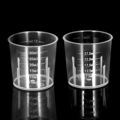 Mini Liquid Measuring Cups 20 Pcs 30ml /1oz Plastic Graduated Beakers Measuring Mixing Cup Stackable Transparent Measure Beaker Set for Lab Kitchen Crafts Home Baking Cooking Measure Tool