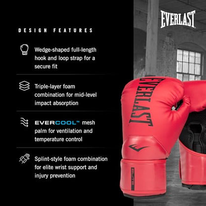 Everlast Elite 2 Boxing Gloves - color: Red, size: 8 oz