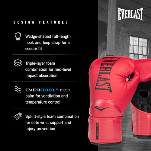 Everlast Elite 2 Boxing Gloves - color: Red, size: 14 oz