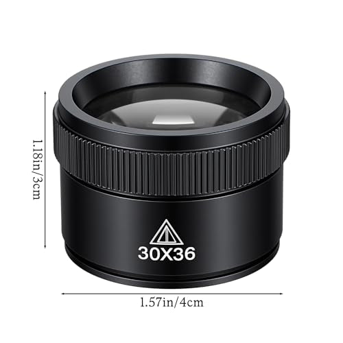 Magnifying Glass Professional Jewelry Loupe 30X Portable Pocket Reading Magnifier Magnifier Optics Loupes Loop Microscope Magnifying Glass Lens Mini Desk Magnifiers for Jeweler Stamps Maps Antique